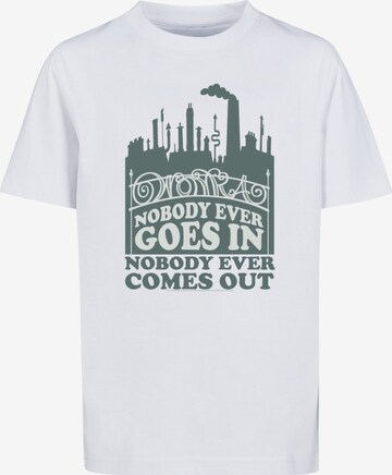 ABSOLUTE CULT Shirt 'Willy Wonka - Nobody Goes In' in Wit: voorkant