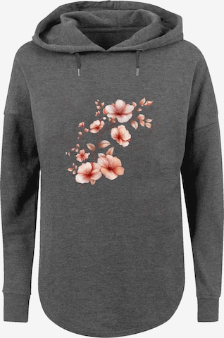Sweat-shirt 'Rosa Blumenzweig 3D' F4NT4STIC en gris : devant