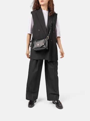 Clio Crossbody bag 'CHARLY MINI SHINY REPTILE' in Black