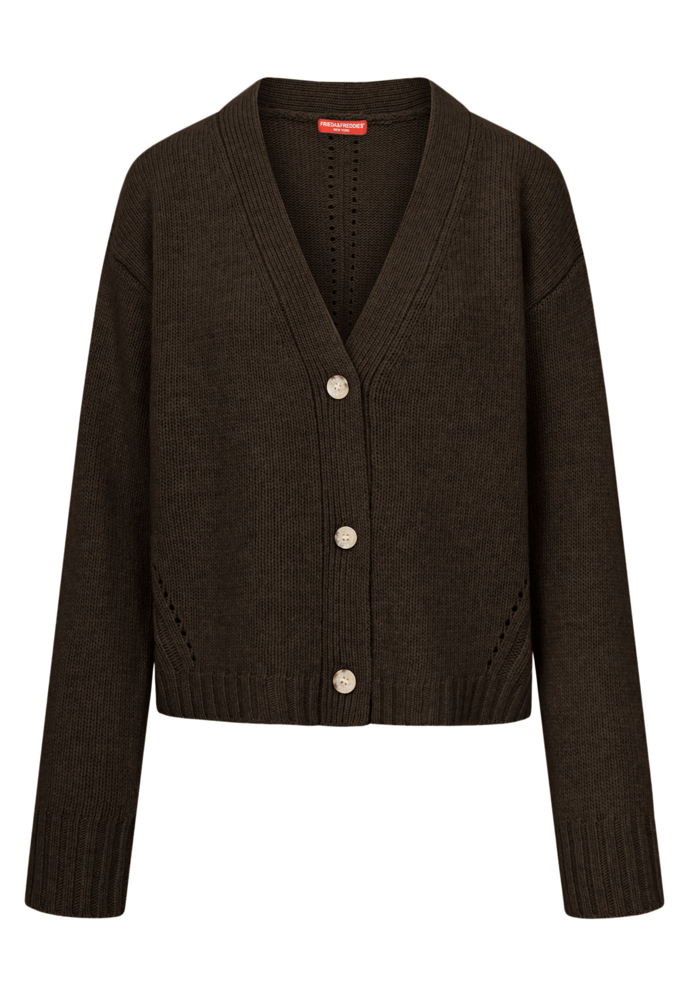 Frieda & Freddies Knit Cardigan in Brown: front