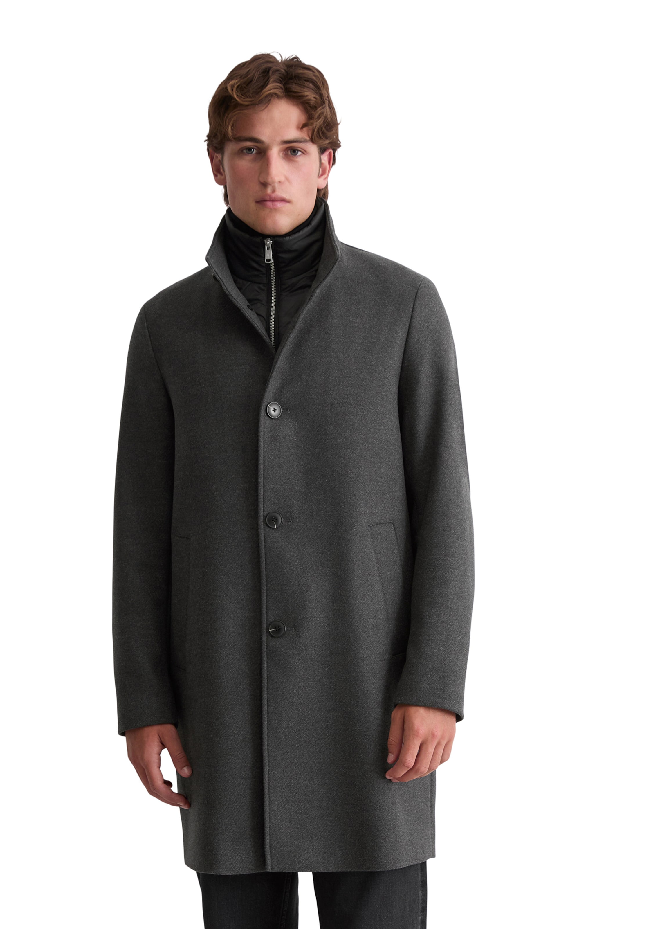 Marc O'Polo Between-Seasons Coat in Grey: front