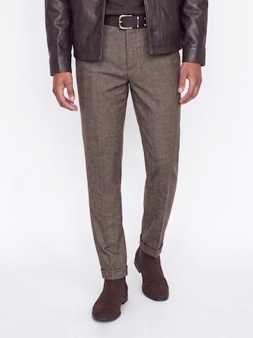 JACK & JONES Regular Панталон с ръб 'JPSTOLLIE BLAKE' в кафяво: отпред