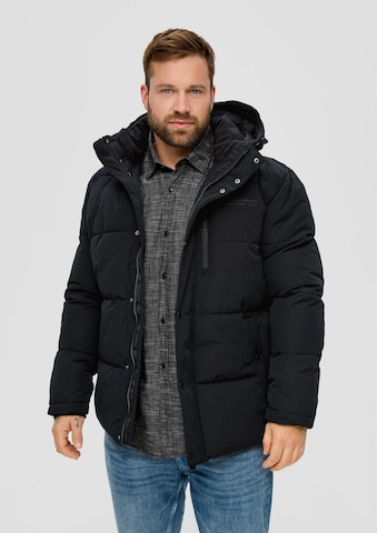 s.Oliver Men Big Sizes Winter Jacket in Black: front