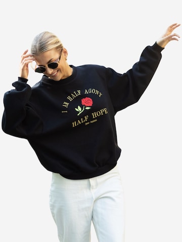 WHITE RVBBIT Sweatshirt 'Jane Austen' in Black