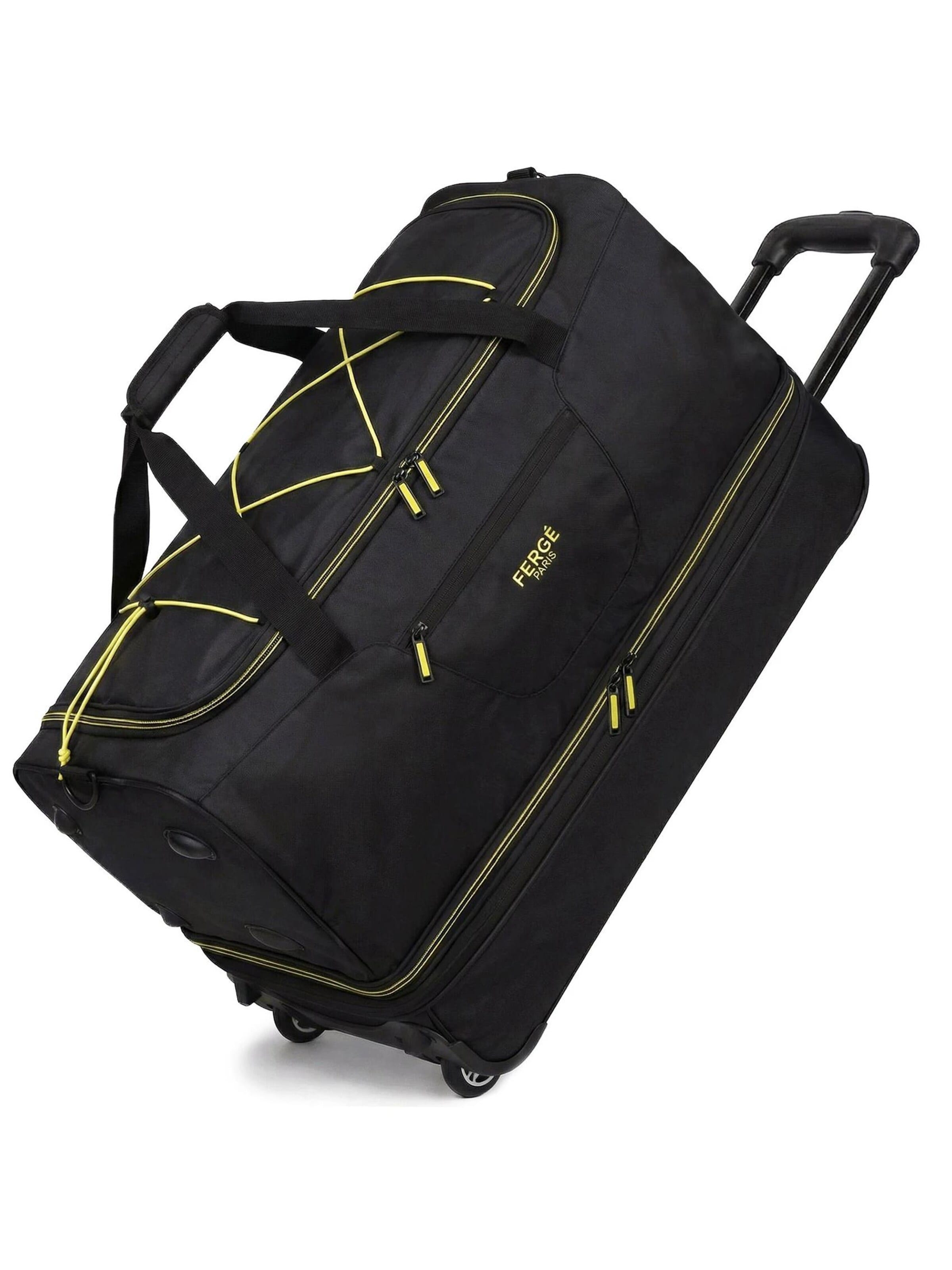 FERGÉ Travel Bag 'PARIS Handgepäck mit Rollen Carry-On' in Black: front