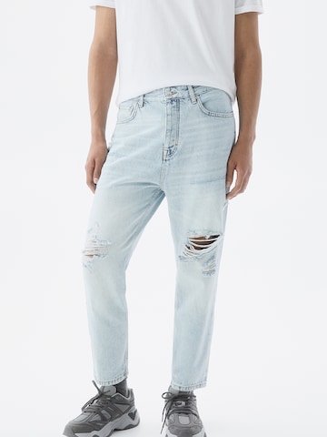 Regular Jeans de la Pull&Bear pe albastru: față