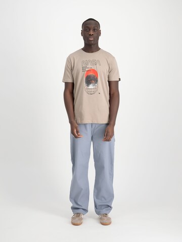 ALPHA INDUSTRIES Shirt 'NASA Orbit' in Beige: front