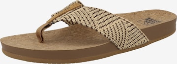 REEF T-Bar Sandals 'Cushion Strand' in Beige: front