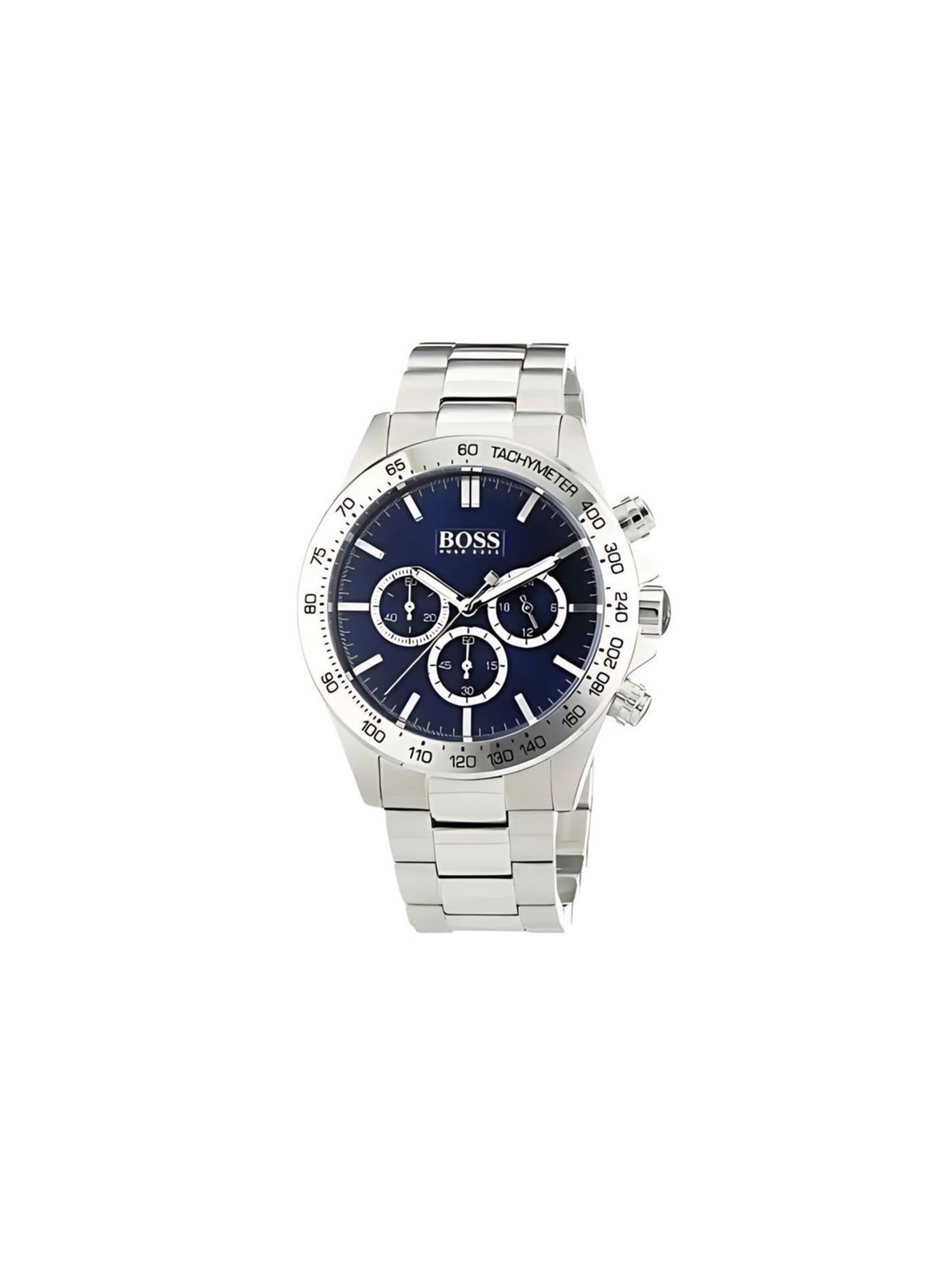 HUGO BOSS Analog Watch 'Hugo Boss Herrenuhr aus Edelstahl Model HB1512963' in Silver: front