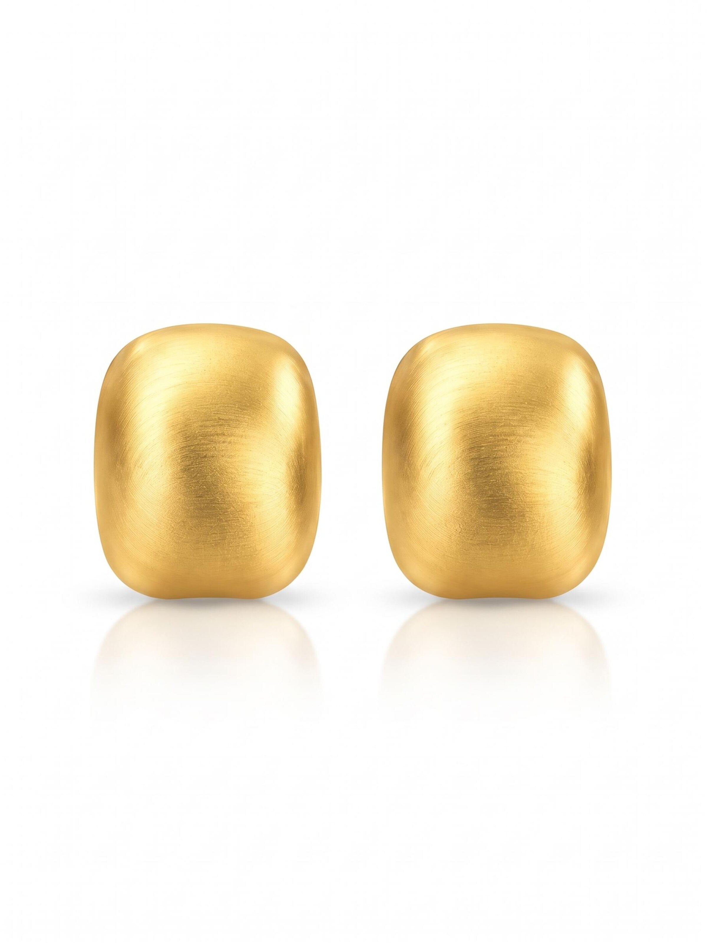 Kamakula Earrings 'Minimal Dome' in Gold: front