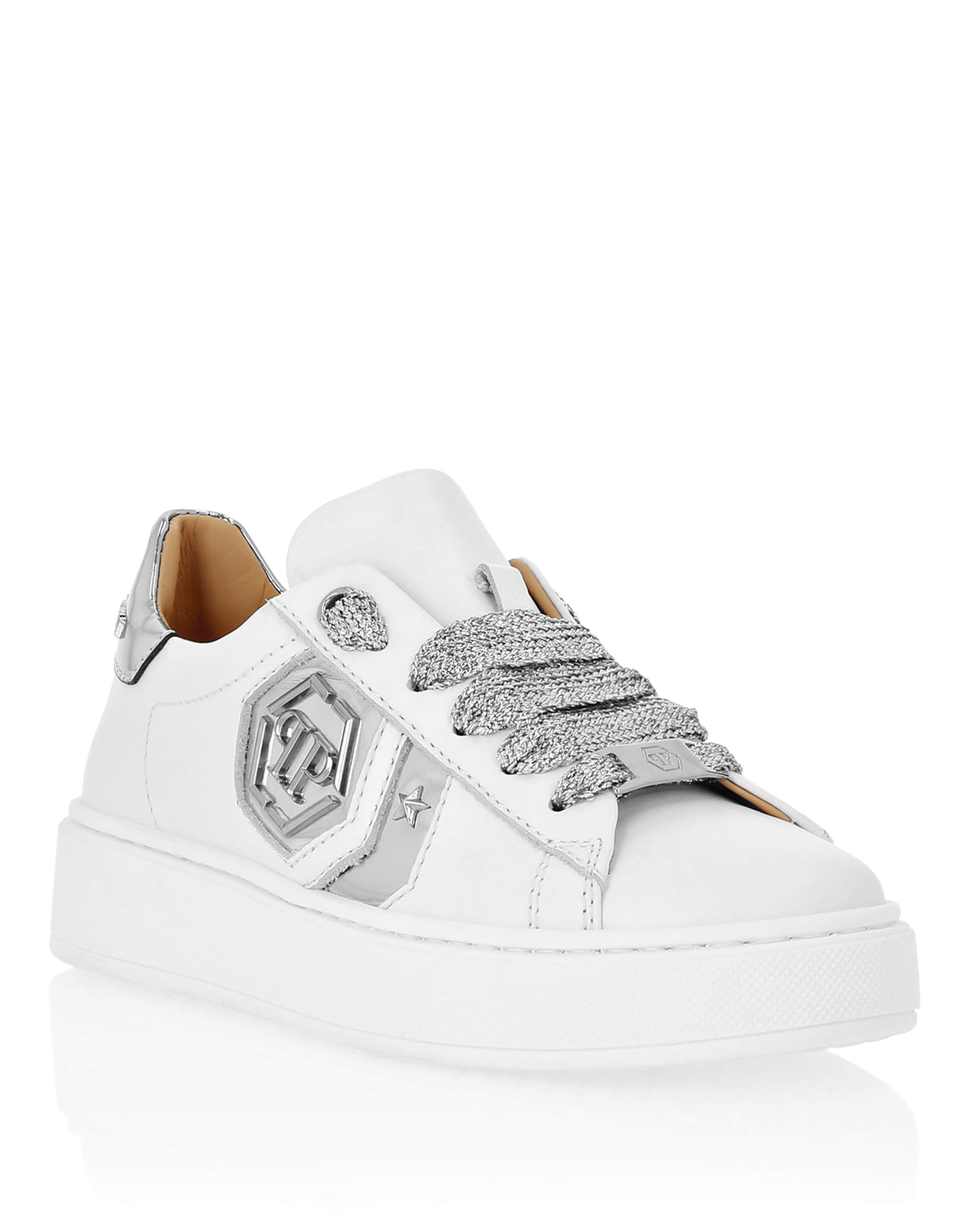 Philipp Plein Sneakers 'Hexagon' in Wit: voorkant