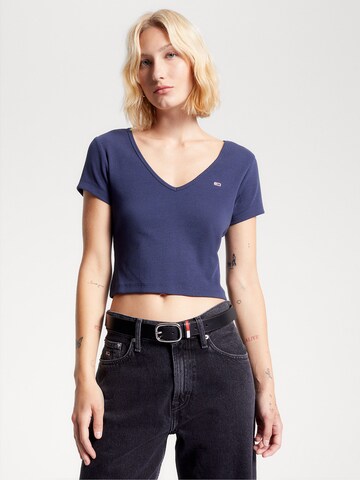 T-shirt Tommy Jeans en bleu : devant