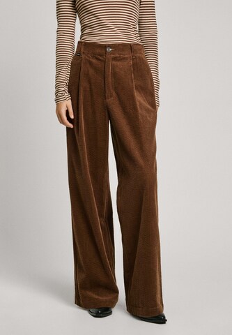 Pepe Jeans Wide leg Bandplooibroek 'DANNA' in Bruin: voorkant