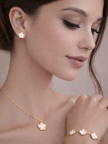 Pure Schmuck Earrings 'Clover Perlmutt' in Gold