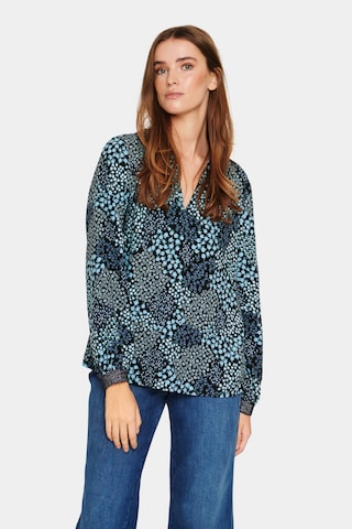 SAINT TROPEZ Blouse 'Pelé' in Black: front