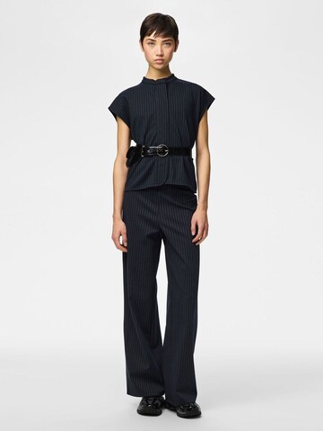 PIECES Wide leg Trousers 'PCBia' in Blue