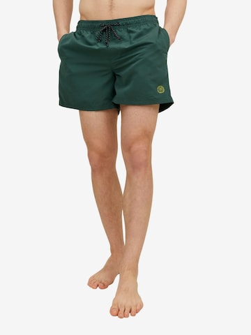 JACK & JONES Plavecké šortky 'Fiji' – zelená: přední strana