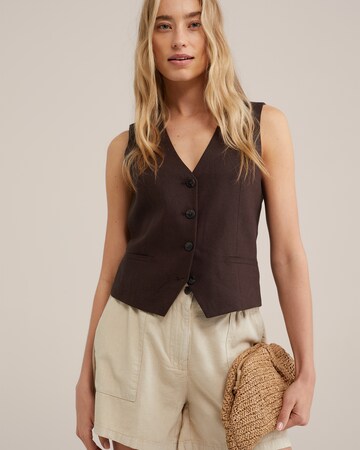 WE Fashion Loose fit Trousers in Beige