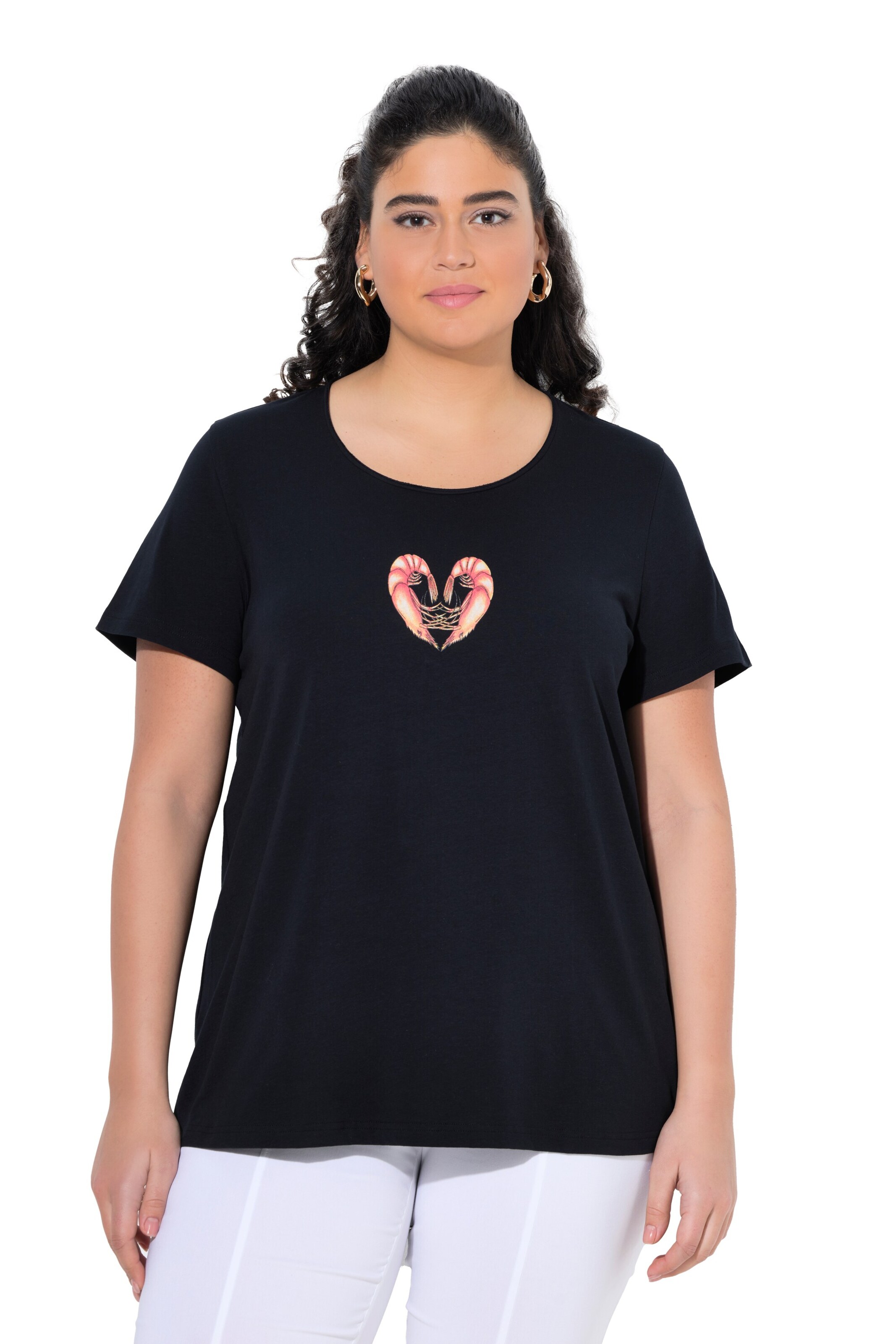 Ulla Popken Shirt in Schwarz: Vorderseite