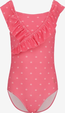 ZigZag Swimsuit 'Tropical' in Pink: front