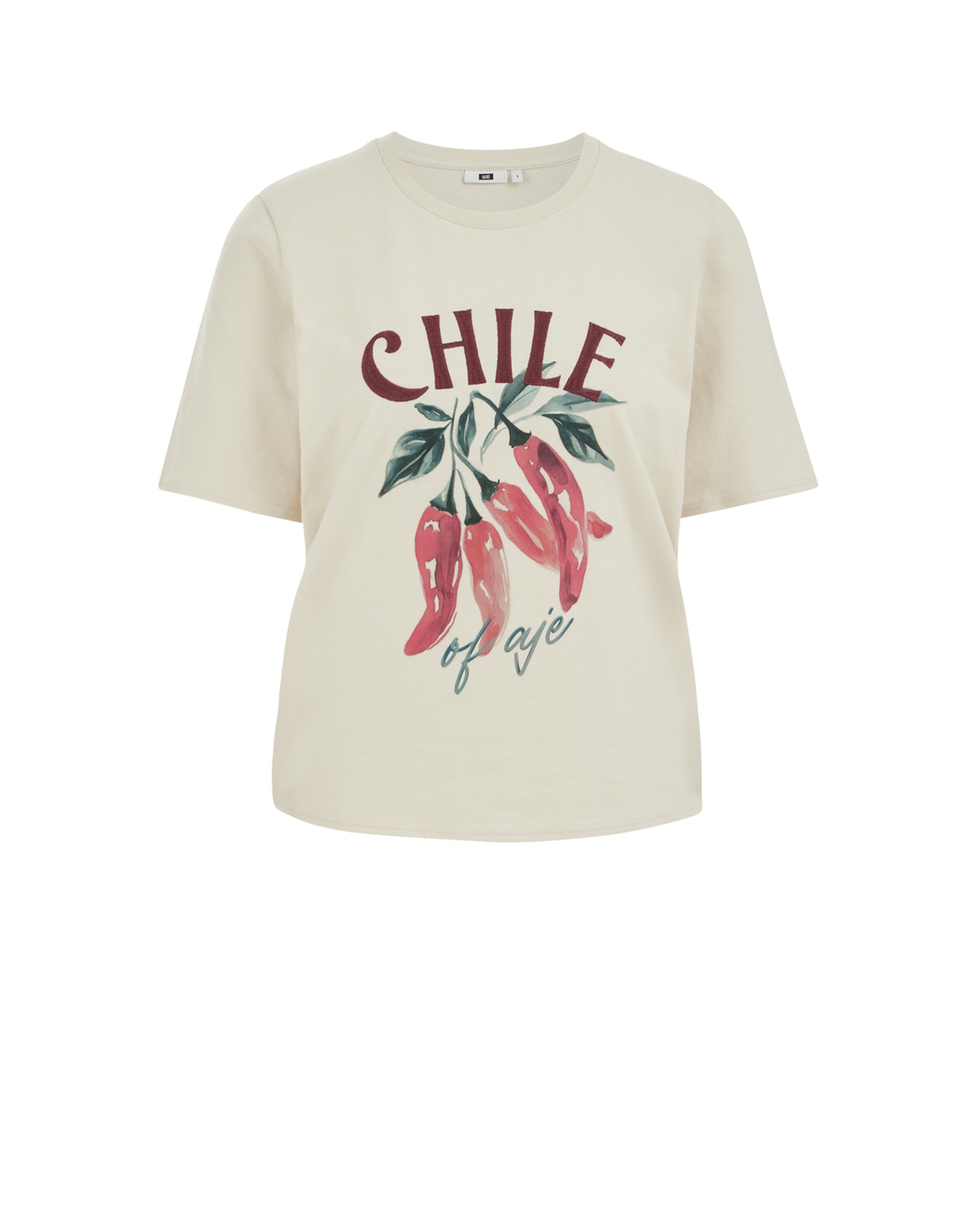 WE Fashion Тениска в бежово: отпред