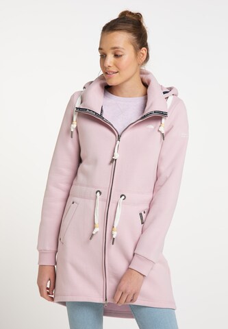 Schmuddelwedda Zip-Up Hoodie in Pink: front