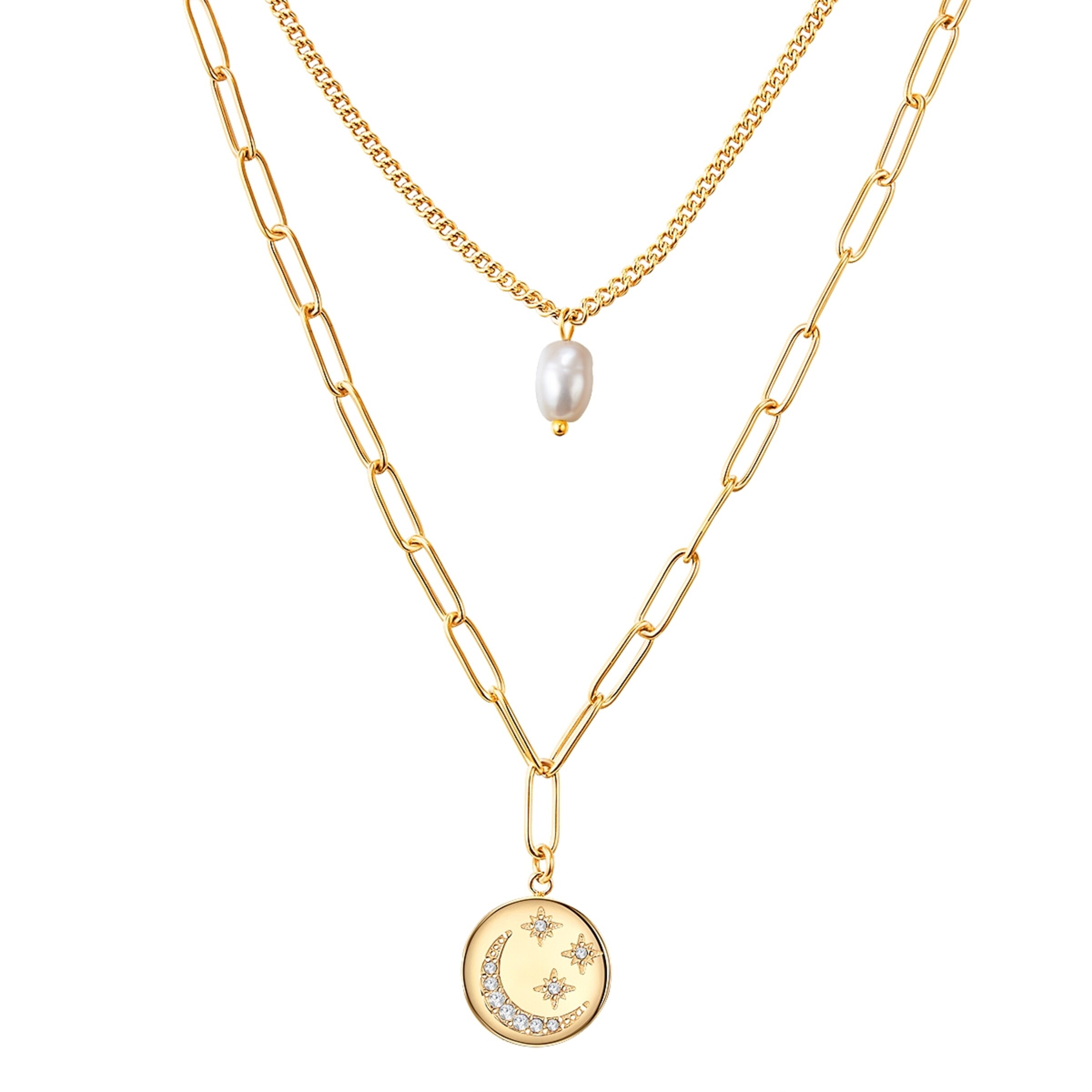 Valero Pearls Ketting in Goud: voorkant