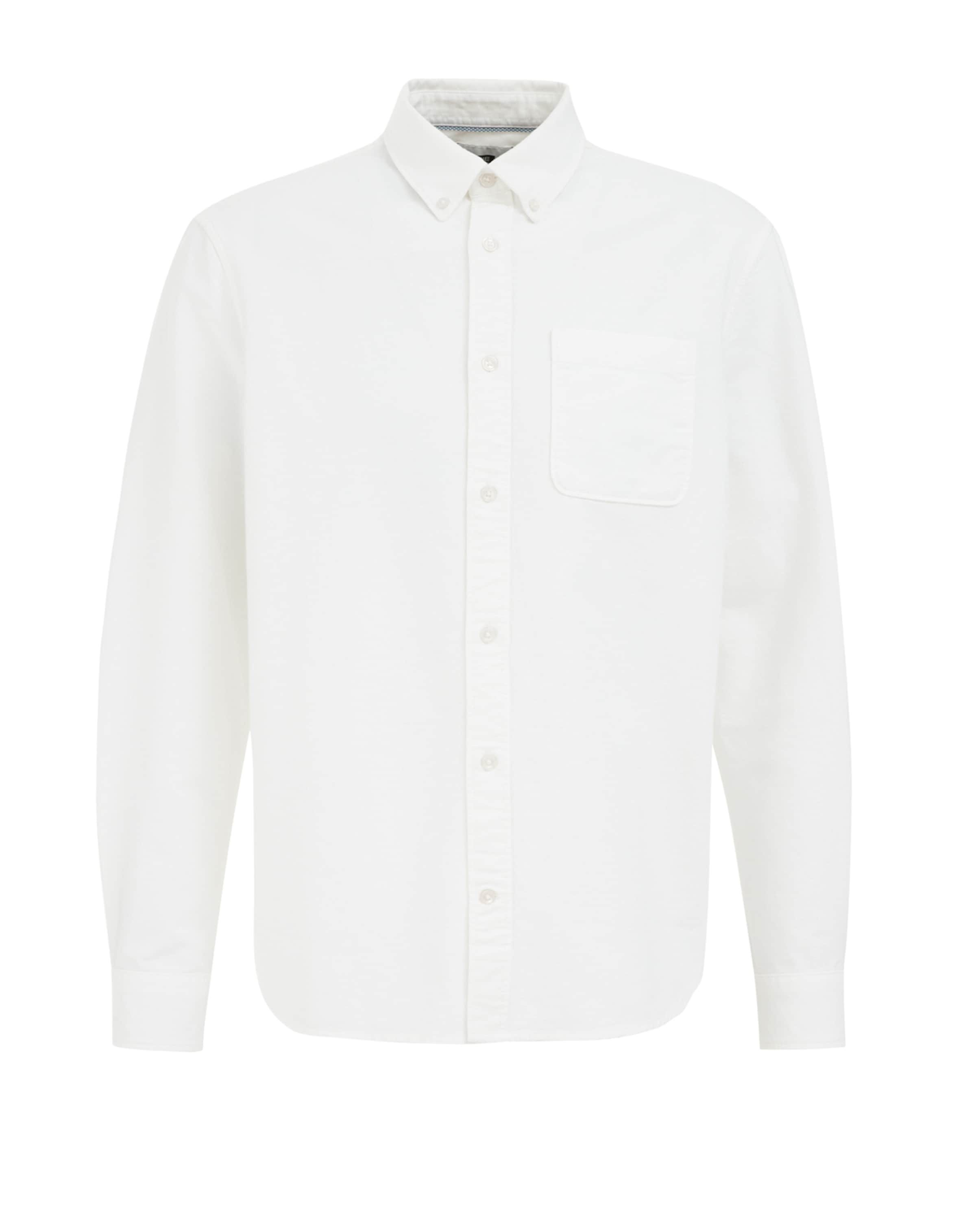 WE Fashion Regular fit Button Up Shirt in White: front