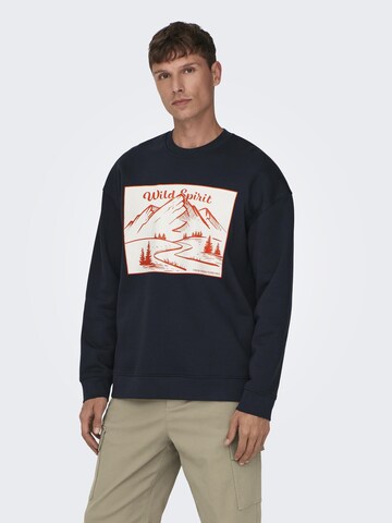 Only & Sons Sweatshirt 'Eli' in Blau: Vorderseite