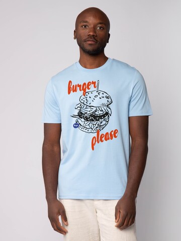 Maglietta 'Burger please' di Watapparel in blu: frontale