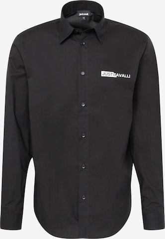 Just Cavalli قميص 'POPLIN DAVID' بلون أسود: الأمام
