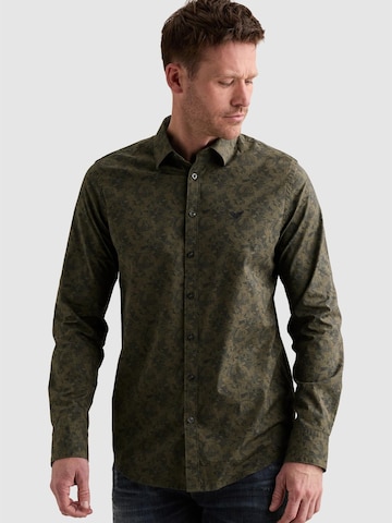 PME Legend Button Up Shirt 'Shirt with allover print and embroidered logo' in Green: front