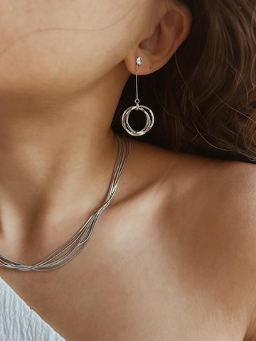 Kamakula Earrings 'Layered Circle' in Silver