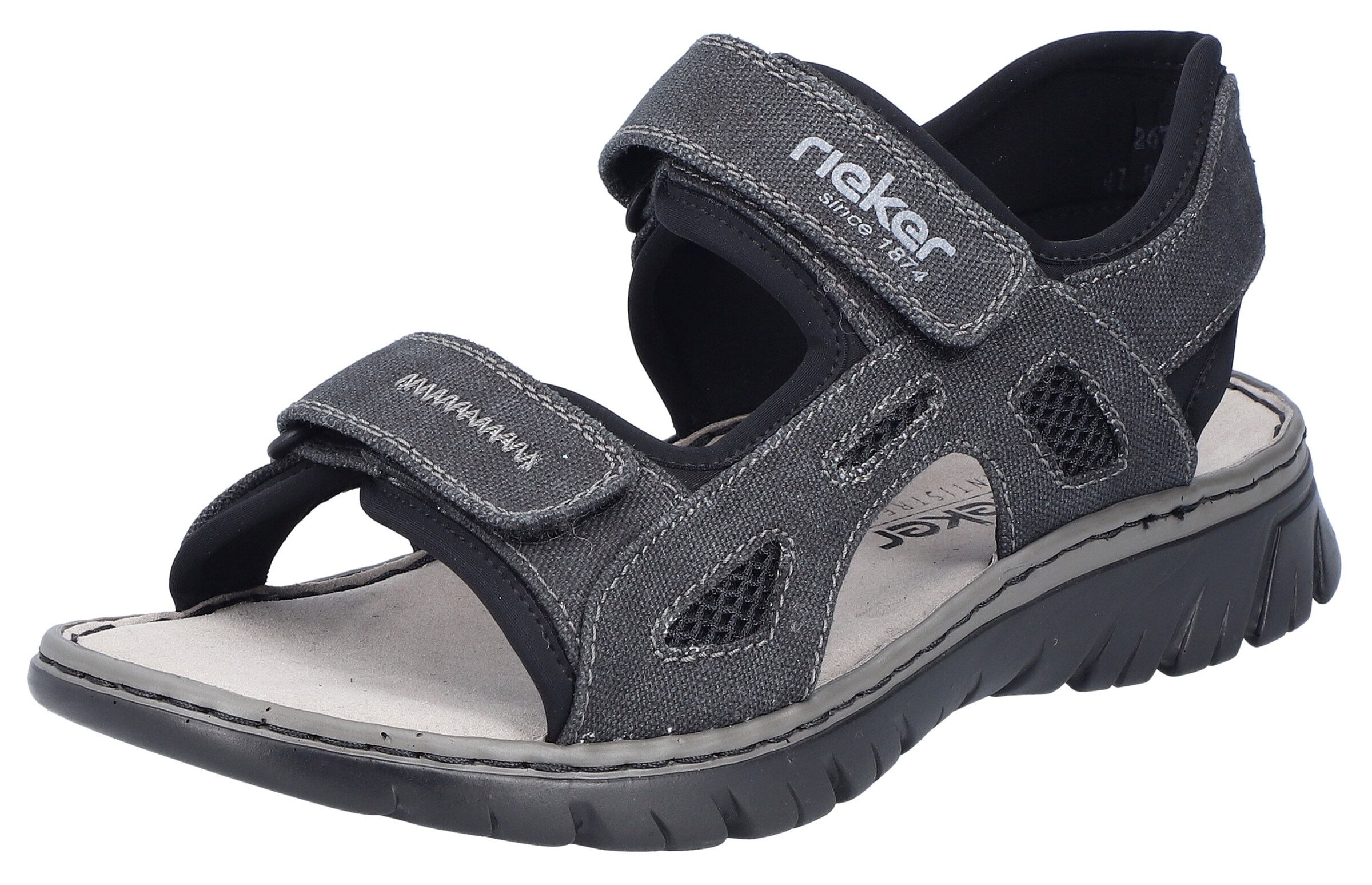 Sandales de randonnée Rieker en gris : devant