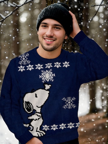 Snoopy & Die Peanuts Sweater 'Weihnachtspullover' in Blue