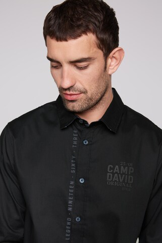 CAMP DAVID Regular Fit Hemd in Schwarz