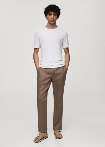 MANGO MAN Slimfit Hose 'oyster' in Braun