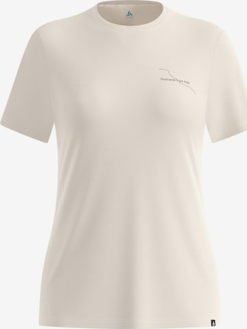 ODLO Functioneel shirt 'MERINO 160 POSTCARDS' in Wit: voorkant