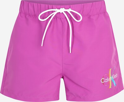 Calvin Klein Swimwear Shorts de bain en turquoise / jaune / orchidée / blanc, Vue avec produit