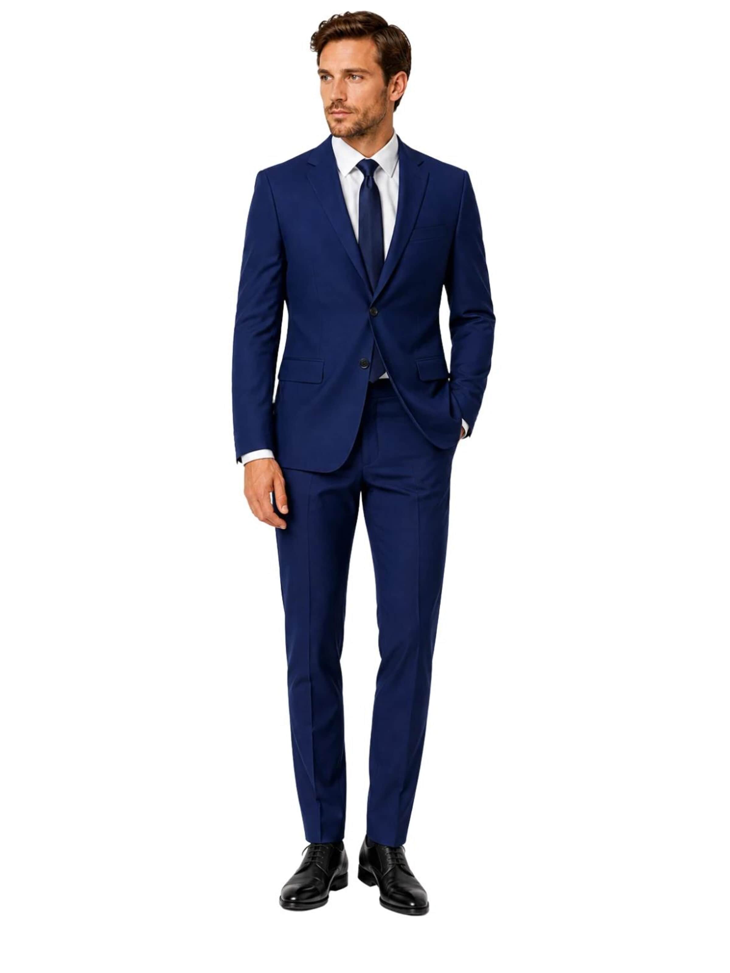 Guild Slim fit Suit 'Extra Slim fit Business Anzug' in Blue: front