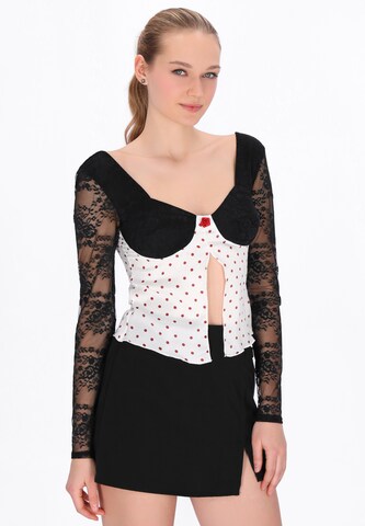 myMo at night Blouse 'Party' in Wit: voorkant