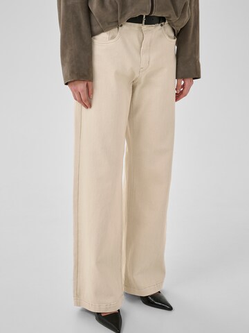 My Essential Wardrobe Wide leg Jeans 'LouisMW' in Beige: voorkant