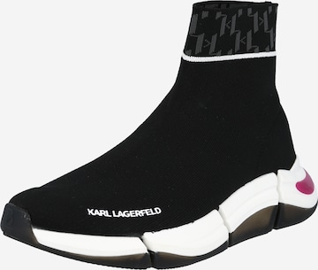 Sneaker înalt 'QUADRA' de la Karl Lagerfeld pe negru: față