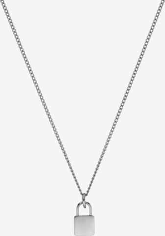 PURELEI Necklace 'Padlock Charm' in Silver: front