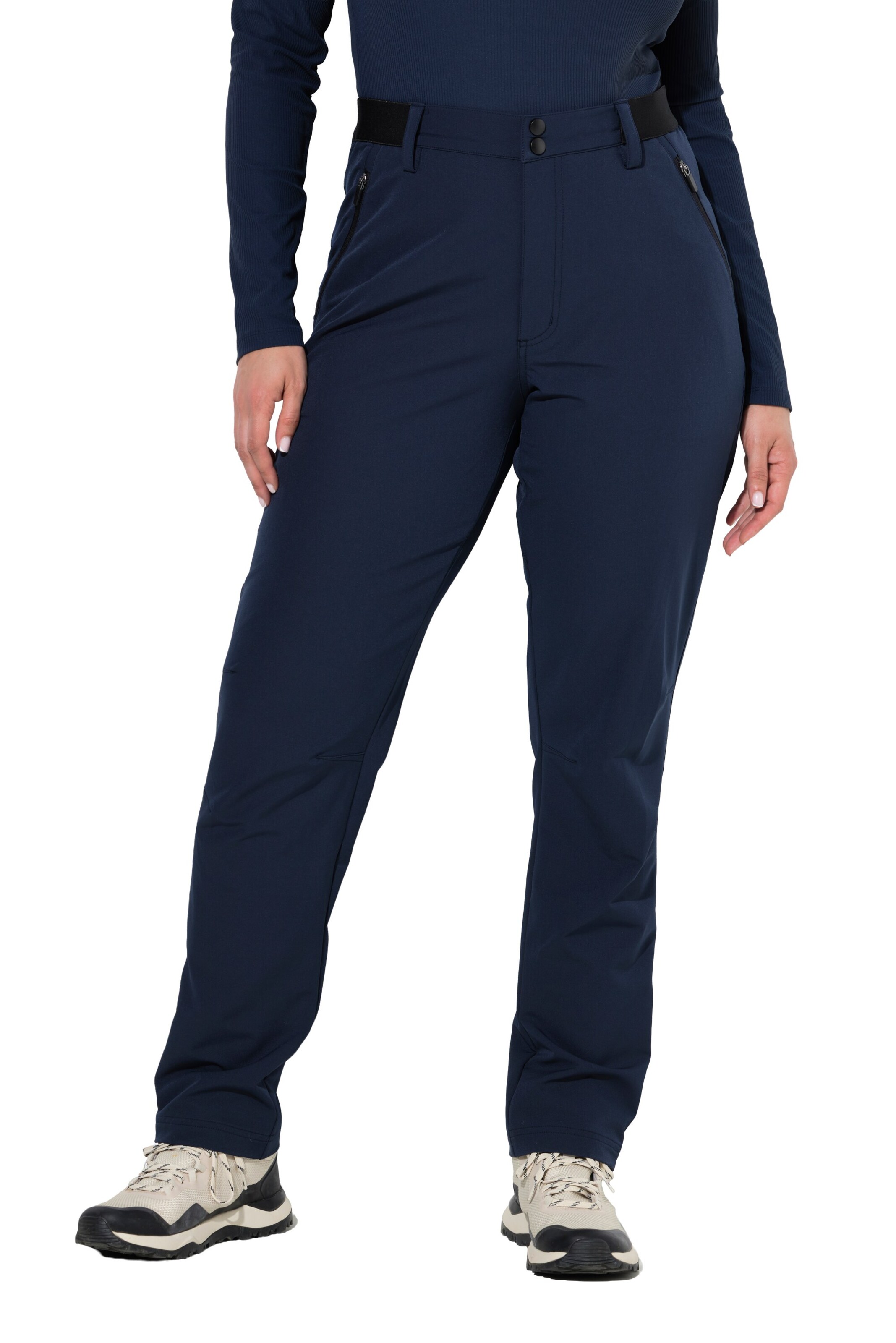Ulla Popken Slimfit Outdoorhose in Blau: Vorderseite