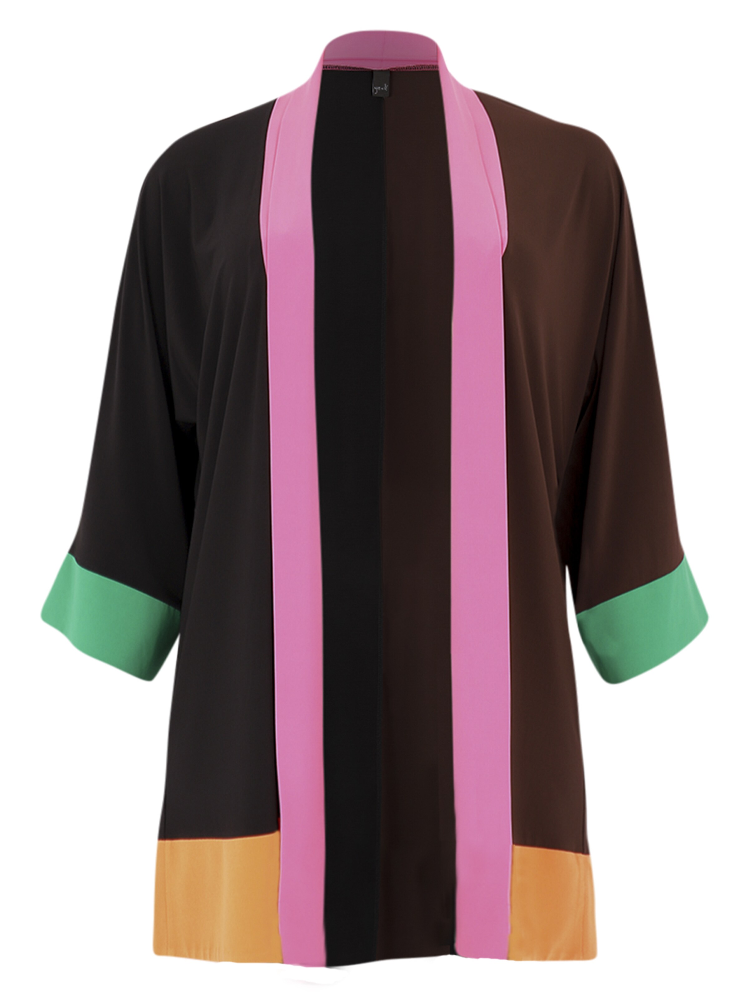 YOEK Gebreid vest in Bruin: voorkant