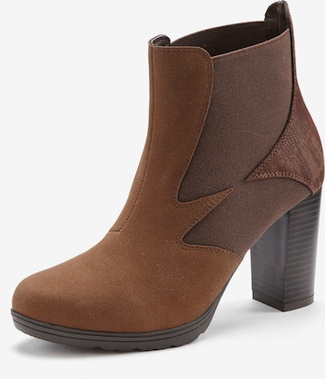 LASCANA Ankle Boots in Brown: front
