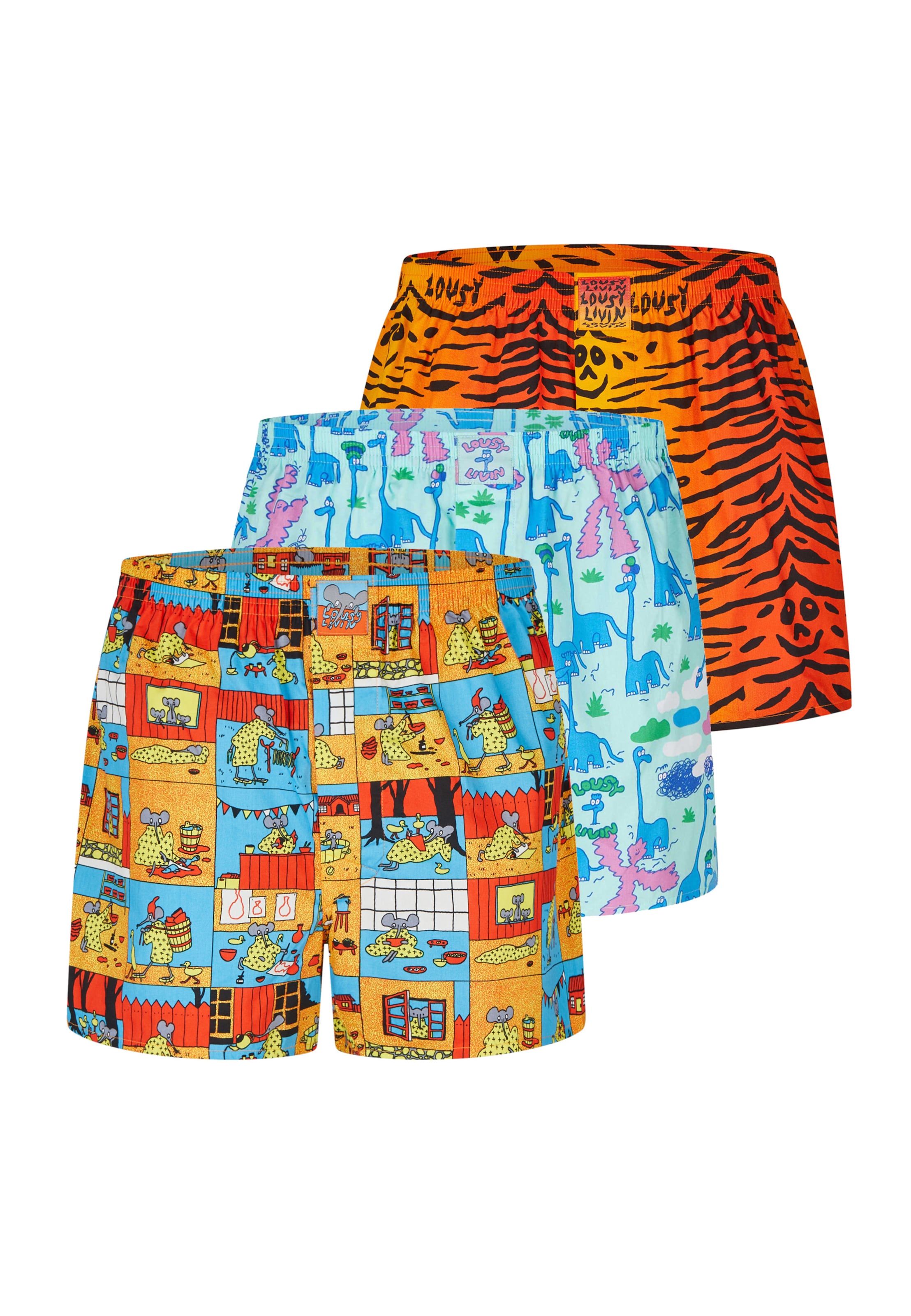 Lousy Livin Boxershorts Set 'Unique' in Blau: Vorderseite
