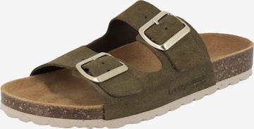 Les Tropéziennes - Zapatos abiertos 'Leder-Pantoletten „Les Zatix Suede“' en marrón: frente