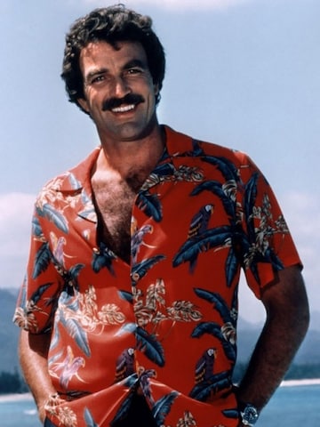 Paradise Found Regular fit Button Up Shirt 'Tom Selleck Jungle Bird' in Red